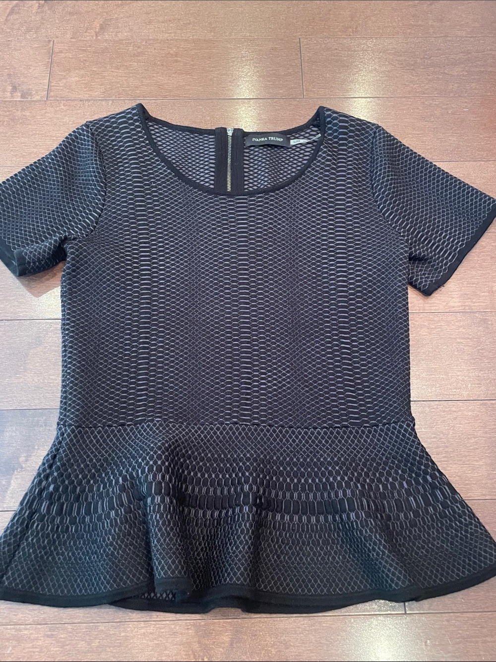 5/$25 Black Textured Peplum Top